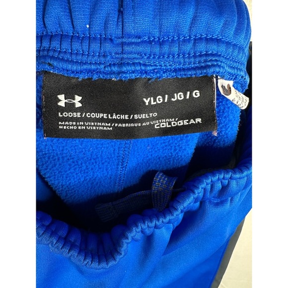 Under Armour Youth Signature Pony Fleece Jogger Sweatpants Blue/Gray Size Large - Picture 9 of 9